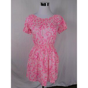 Lilly Pulitzer Dress Womens XL Floral Print Short Sleeve Summer Casual Pullover